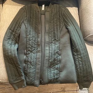Fabletics army green bomber jacket